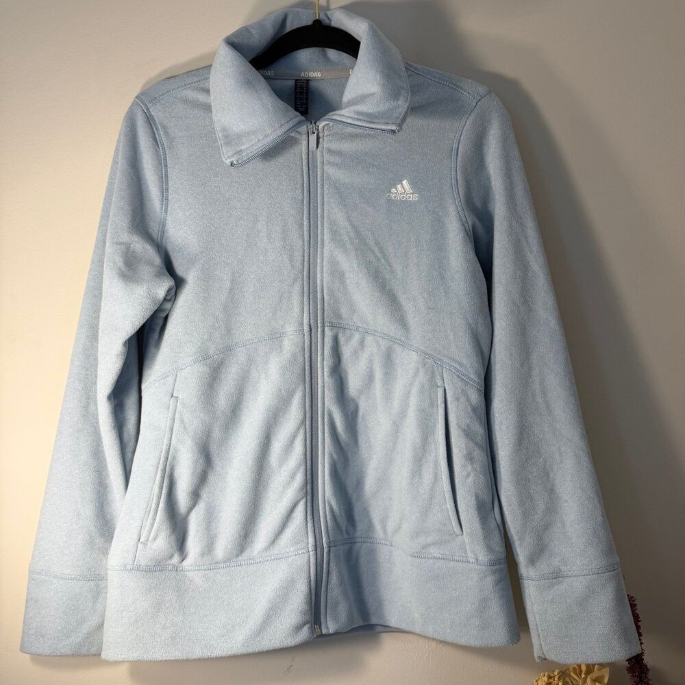 Adidas Golf, full zip baby blue sweatshirt, size medium
